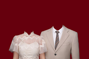 浅色结婚证件照