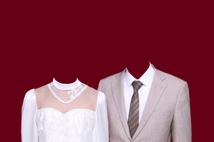 传统礼服结婚证件照