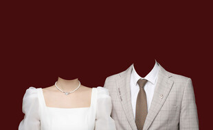 礼服结婚证件照