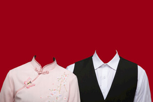 传统服饰结婚证件照