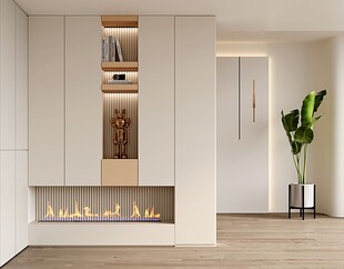 夹吊设计高级感装修木制品定制柜