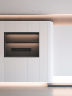 围合高级感装修木作厨房餐边柜子