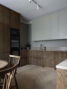 骨骼线胡桃木复古中式风格柜子门