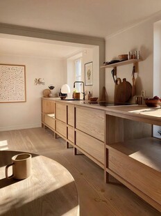 骨骼线胡桃木复古中式风格柜子门