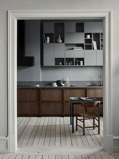 骨骼线胡桃木复古中式风格柜子门