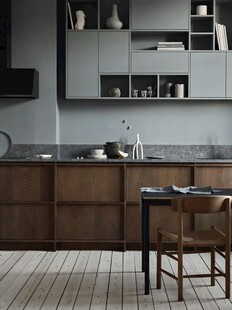 骨骼线胡桃木复古中式风格柜子门