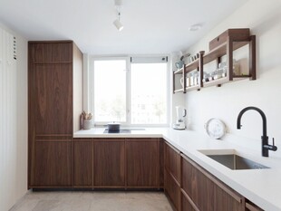 骨骼线胡桃木复古中式风格柜子门