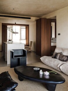 骨骼线胡桃木复古中式风格柜子门