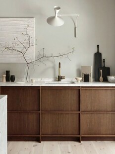 骨骼线胡桃木复古中式风格柜子门