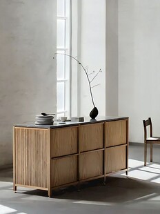 骨骼线胡桃木复古中式风格柜子门