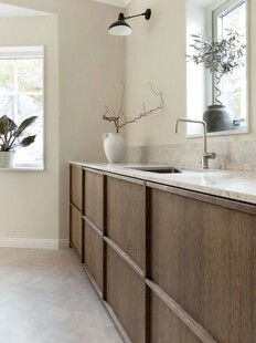 骨骼线胡桃木复古中式风格柜子门