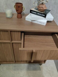 骨骼线胡桃木复古中式风格柜子门