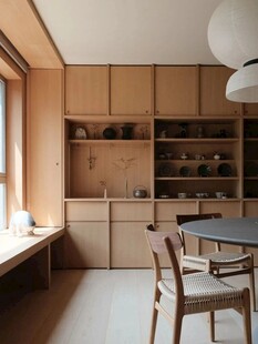 骨骼线胡桃木复古中式风格柜子门