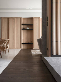 骨骼线胡桃木复古中式风格柜子门