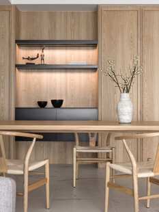 骨骼线胡桃木复古中式风格柜子门