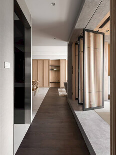 骨骼线胡桃木复古中式风格柜子门