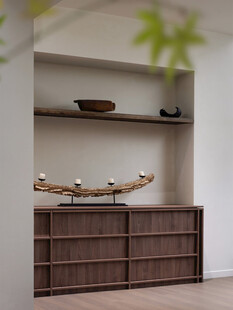 骨骼线胡桃木复古中式风格柜子门