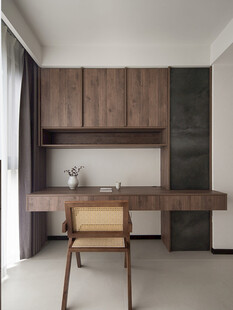 骨骼线胡桃木复古中式风格柜子门