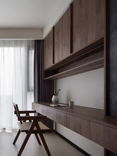 骨骼线胡桃木复古中式风格柜子门