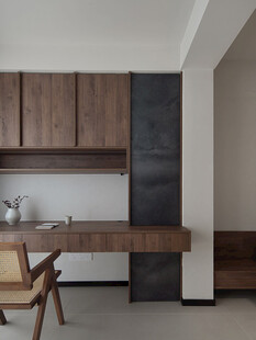 骨骼线胡桃木复古中式风格柜子门