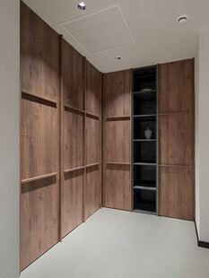 骨骼线胡桃木复古中式风格柜子门