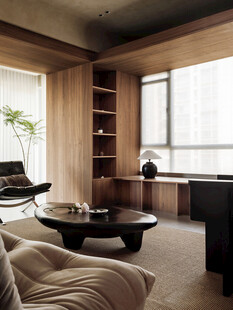 骨骼线胡桃木复古中式风格柜子门