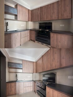 骨骼线胡桃木复古中式风格柜子门