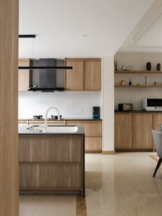 骨骼线胡桃木复古中式风格柜子门