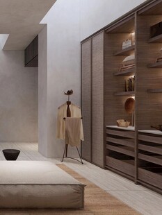 骨骼线胡桃木复古中式风格柜子门