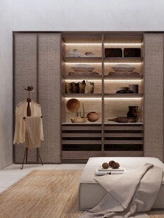 骨骼线胡桃木复古中式风格柜子门