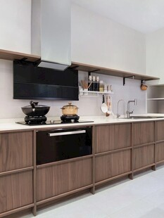 骨骼线胡桃木复古中式风格柜子门