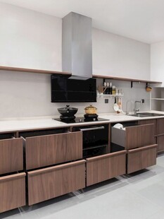 骨骼线胡桃木复古中式风格柜子门