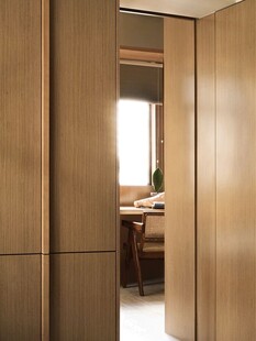 骨骼线胡桃木复古中式风格柜子门