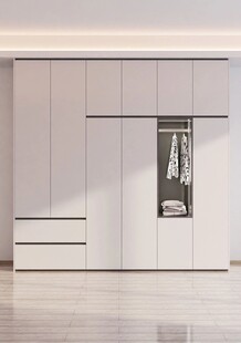 一门到顶分段衣柜高级感全屋定制