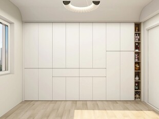 一门到顶分段衣柜高级感全屋定制