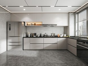 餐厅厨房餐边柜岛台现代简约装修