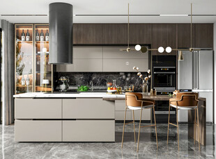 餐厅厨房餐边柜岛台现代简约装修