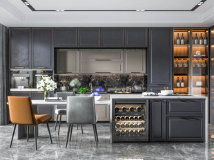 餐厅厨房餐边柜岛台现代简约装修