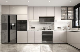 餐厅厨房餐边柜岛台现代简约装修