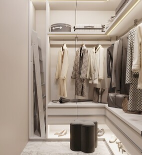 衣帽间卧室柜子新中式简约效果图