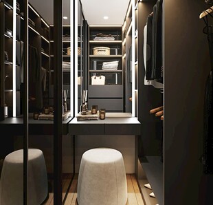 衣帽间卧室柜子新中式简约效果图