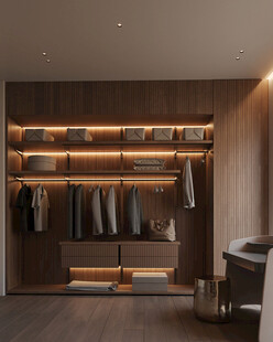 衣帽间卧室柜子新中式简约效果图