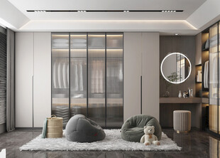 衣帽间卧室柜子新中式简约效果图