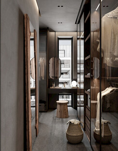 衣帽间卧室柜子新中式简约效果图