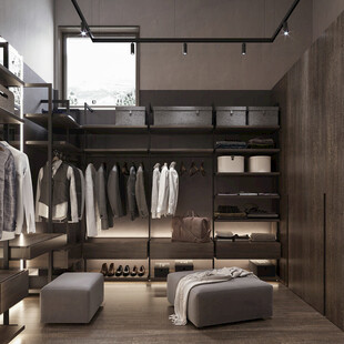 衣帽间卧室柜子新中式简约效果图