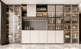 酒柜厨房餐边柜展示柜开放格家装