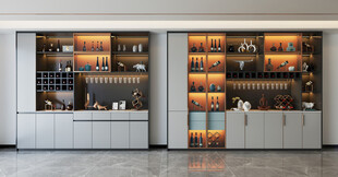 酒柜厨房餐边柜展示柜开放格家装