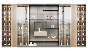 酒柜厨房餐边柜展示柜开放格家装