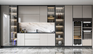 酒柜厨房餐边柜展示柜开放格家装