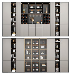 酒柜厨房餐边柜展示柜开放格家装